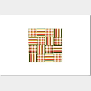 christmas Patchwork Stripes And Plaids Posters and Art